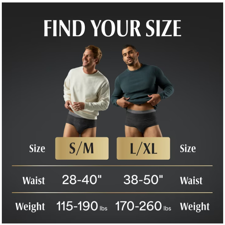 Depend Real Fit Incontinence Underwear for Men, Adult Diapers, L/XL, 52 Count
