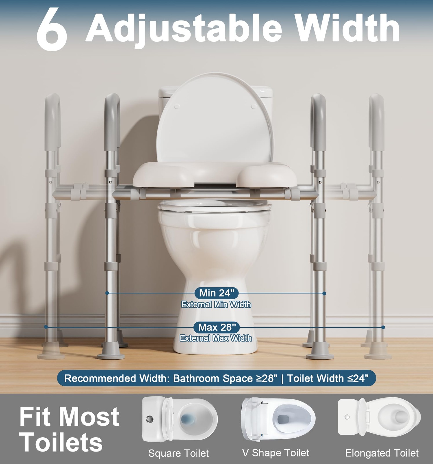 Homland Raised Toilet Seat Handles 400 Lbs Toilet Seat Risers For Seniors