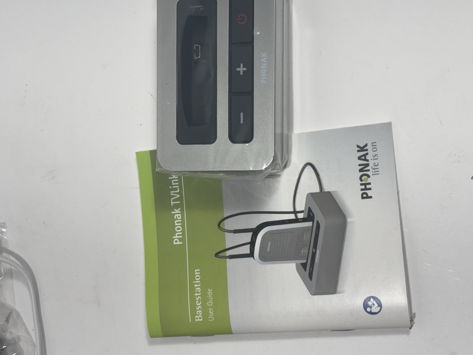 Phonak TVLink2 S Base Station TV Link S No Power Adapter hearing aids Some Cable
