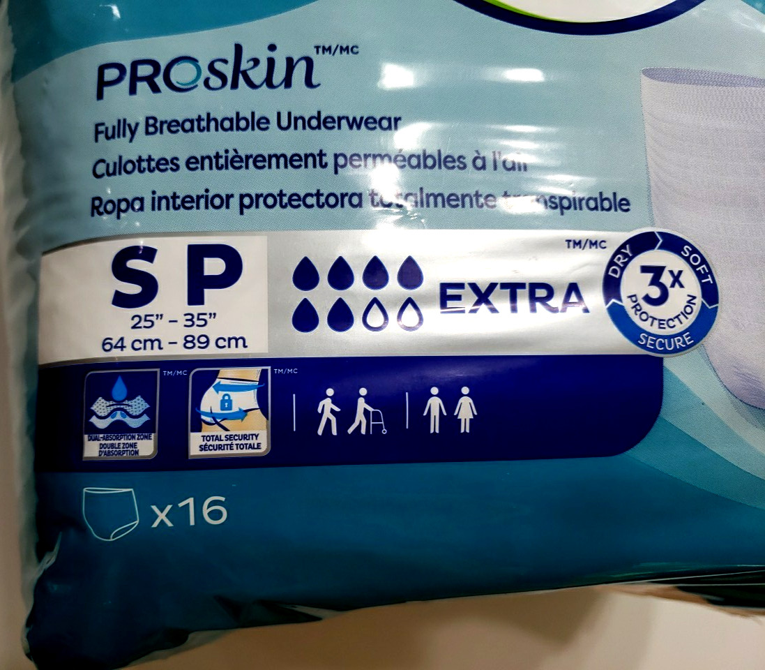 32 Count TENA Adult Extra Absorbent Underwear Small 25”-35″ Free Shipping 2×16
