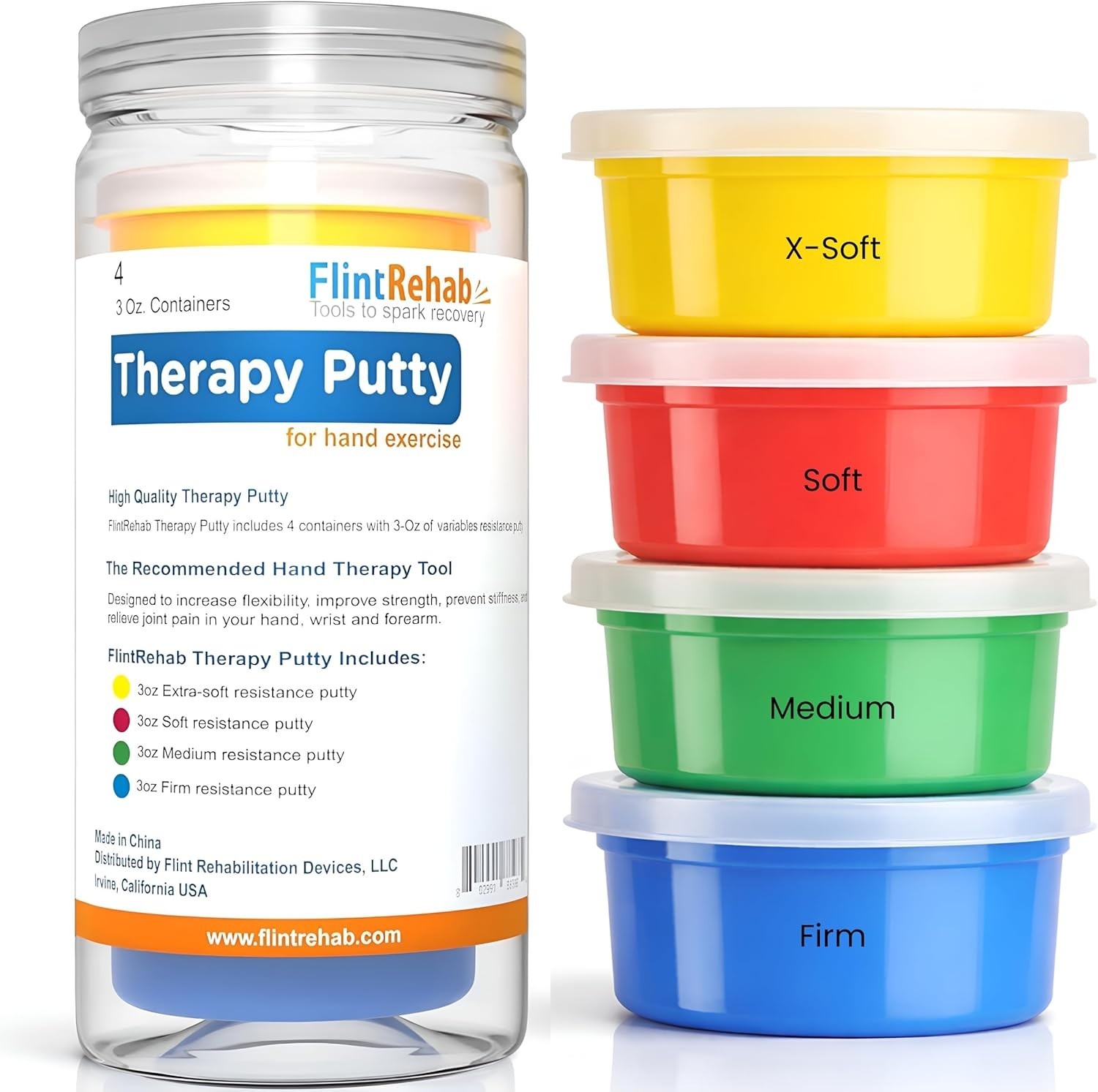 Portable Non-Toxic Hand Therapy Putty – 4 Resistance Levels for Strengthening