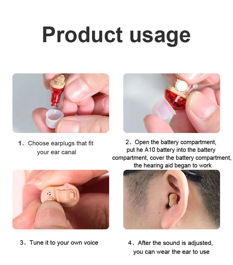 Digital Invisible Mini Hearing Aids InEar Elderly Sound Voice Amplifier Enhancer