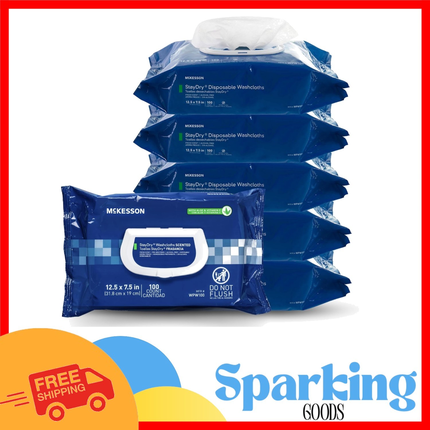 Staydry Nonwoven Wipes with Aloe – Eco-Friendly Washcloths for Gentle Cleansing