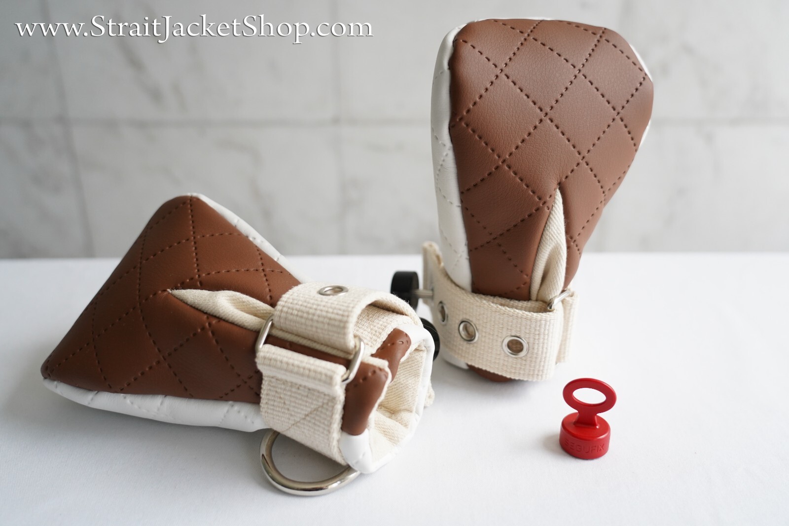 Medical Safety Mittens – Restraining Faux Leather Mittens with Segufix Locks