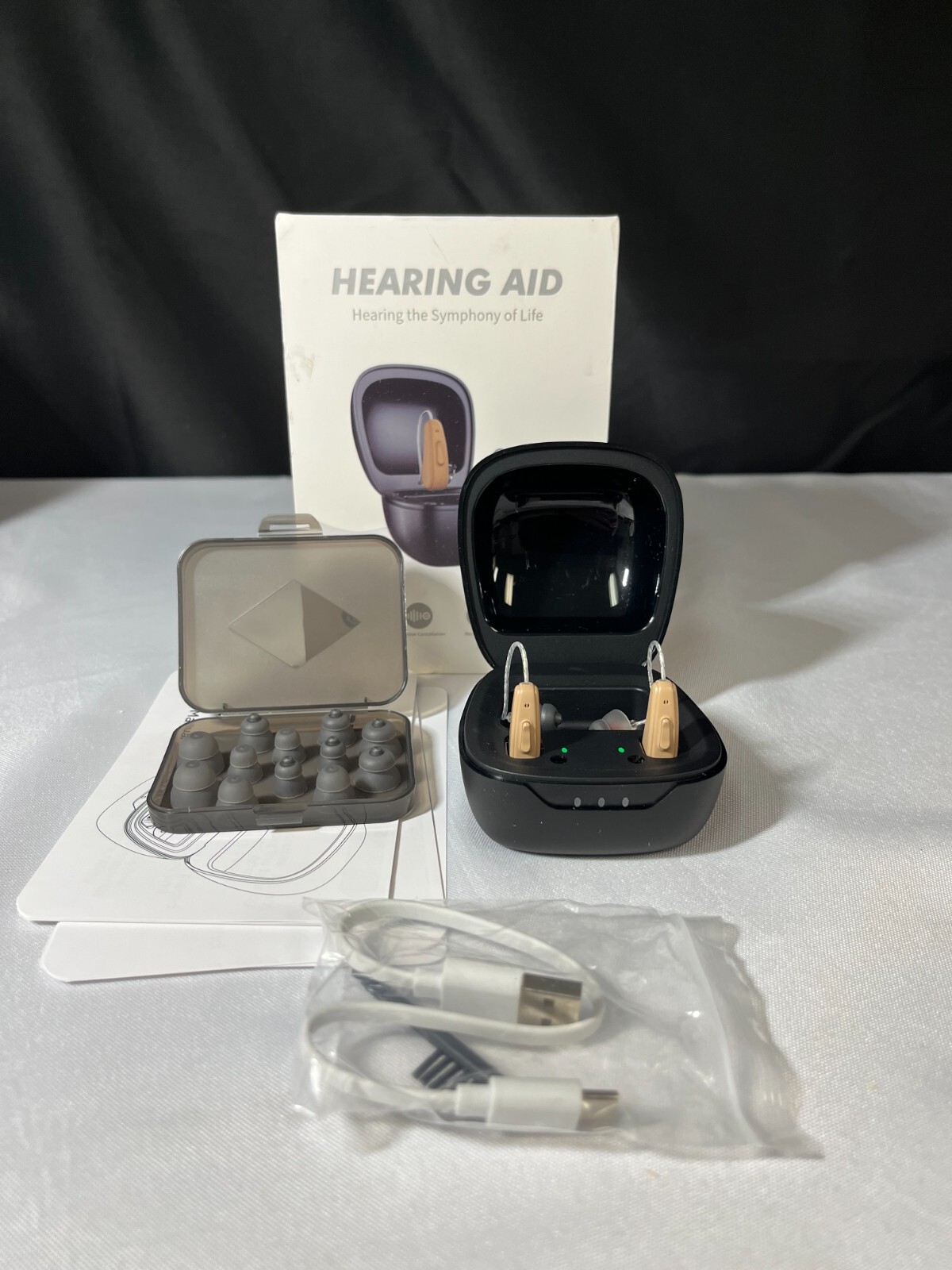 NVBOTY M2231 Beige Rechargeable Noise Cancelling Hearing Aids For Seniors