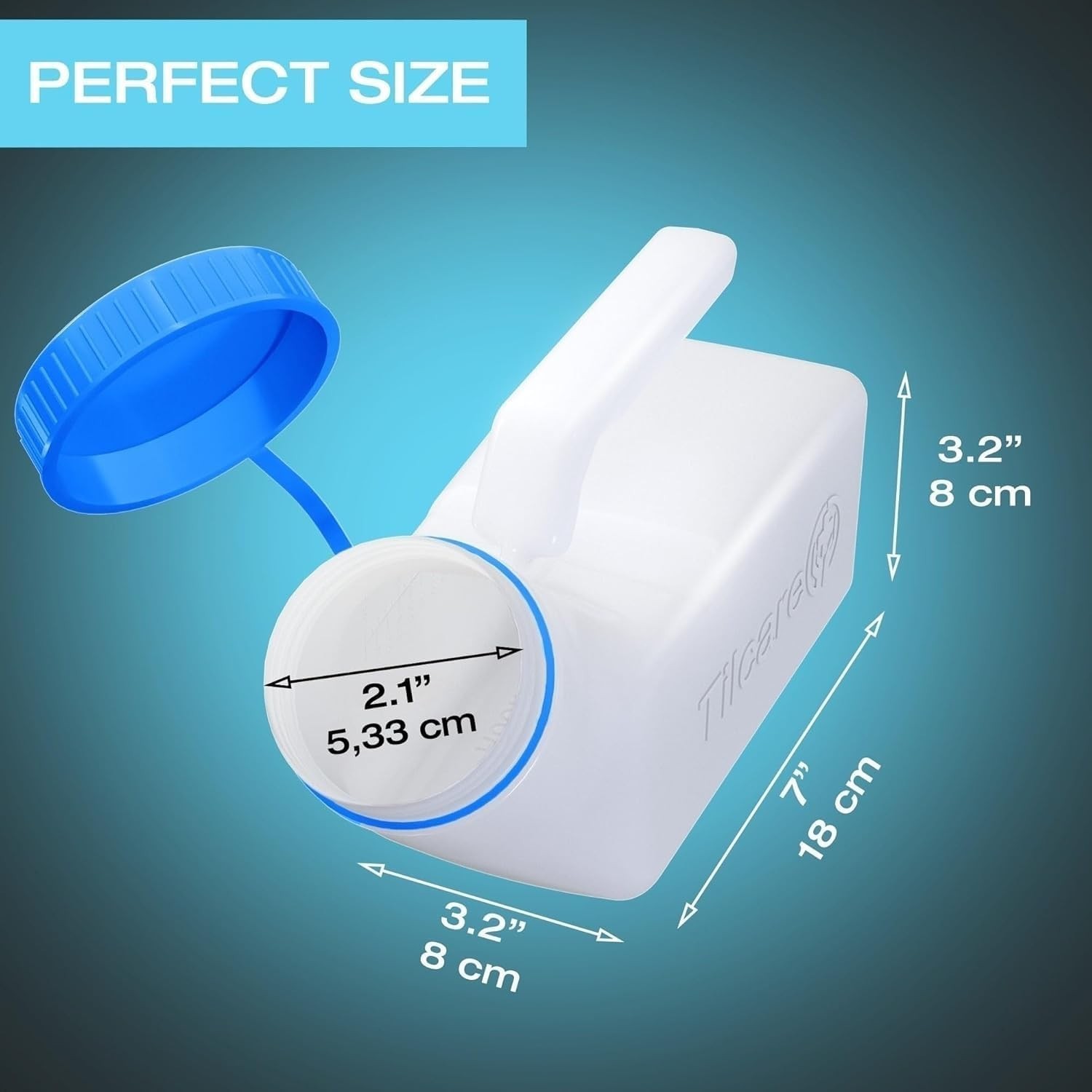 Glow in The Dark Urinals for Men – 2 Pack, 32oz Spill Proof Bedpan Bottles