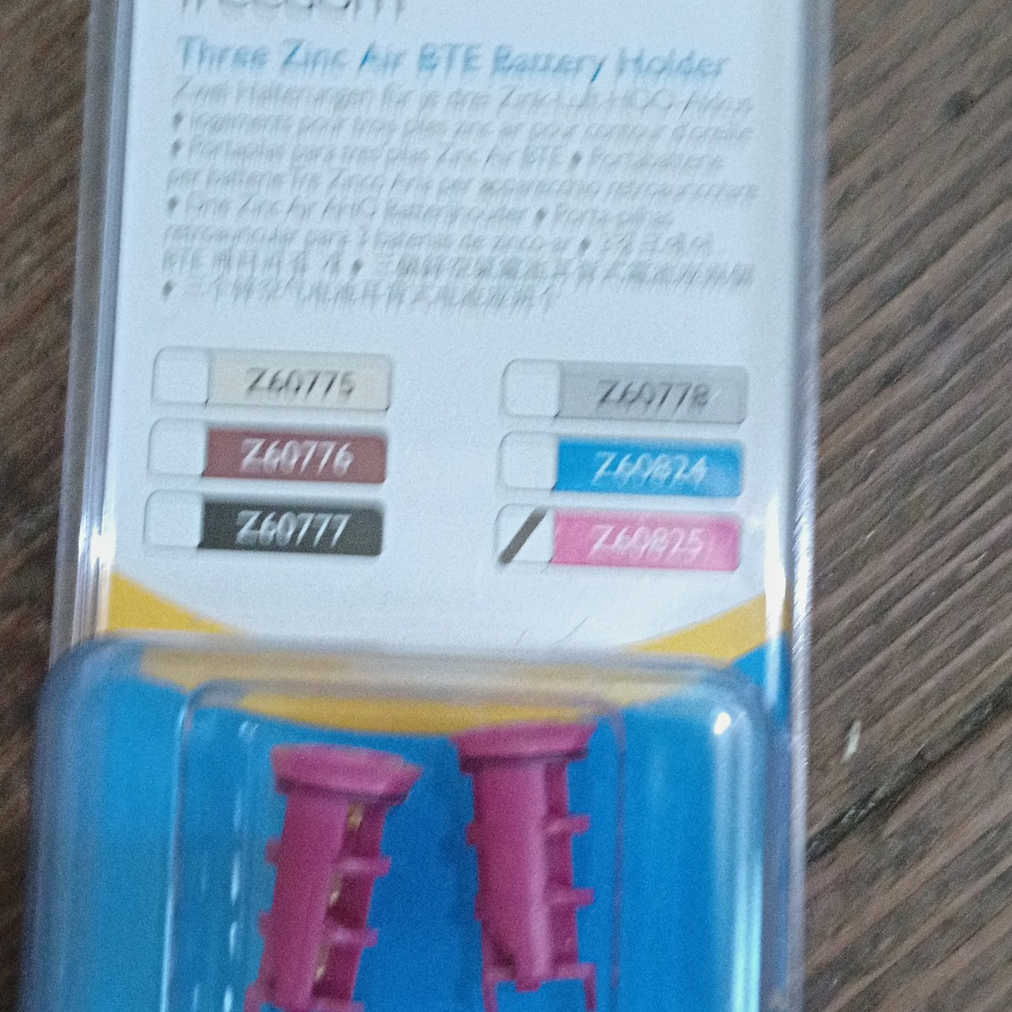 Cochlear Nucleus Freedom Zinc Air BTE Battery Holder Pink Z60775 Z60776
