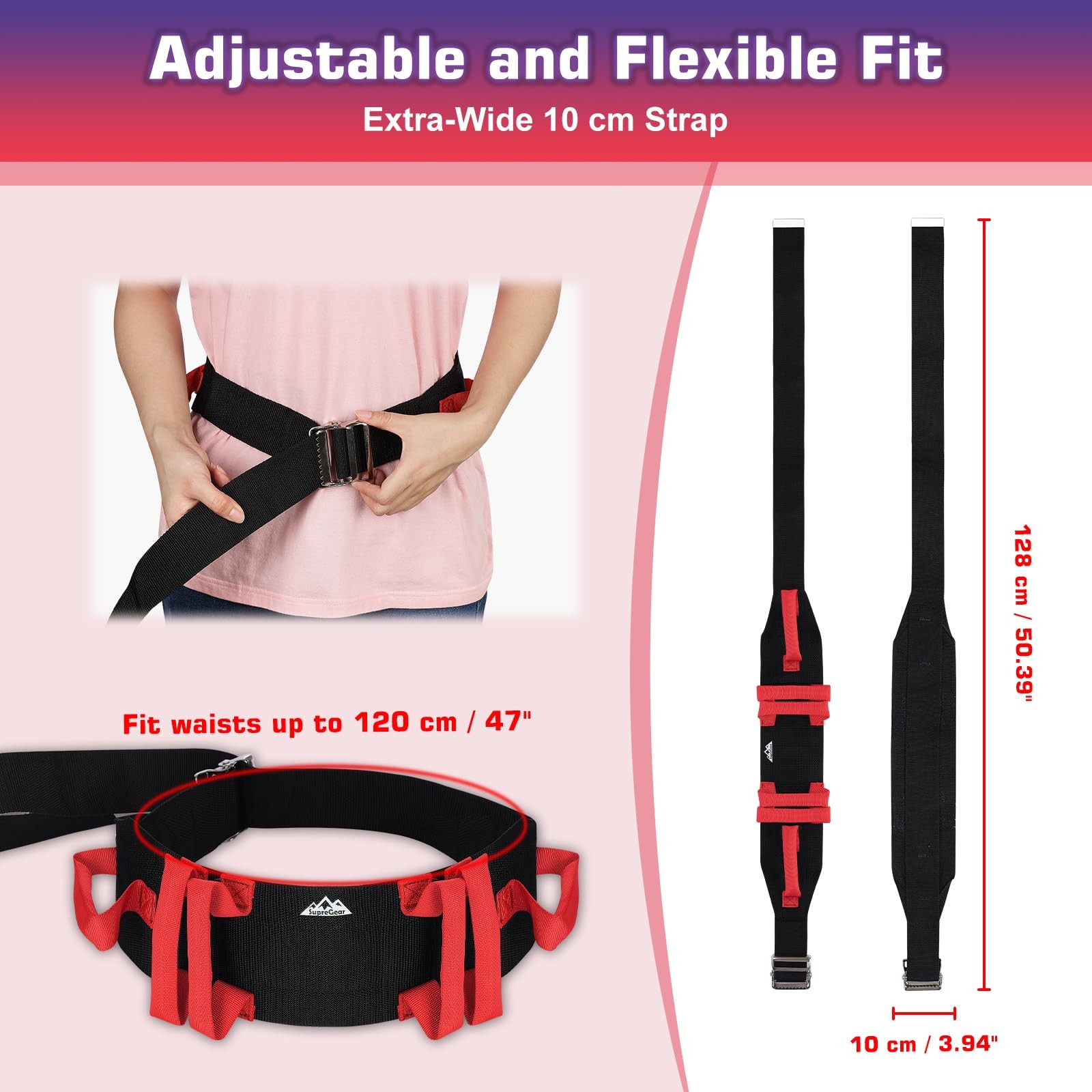 supregear Gait Belt with Handles – Transfer Belts for Seniors, Bariatric, Dis…