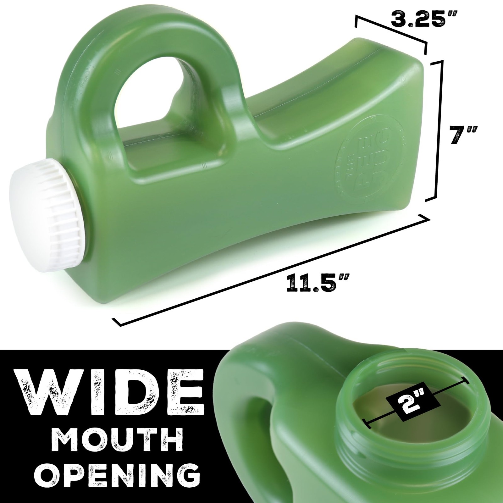 2011mL 68oz SpillProof Portable Urinal, Green