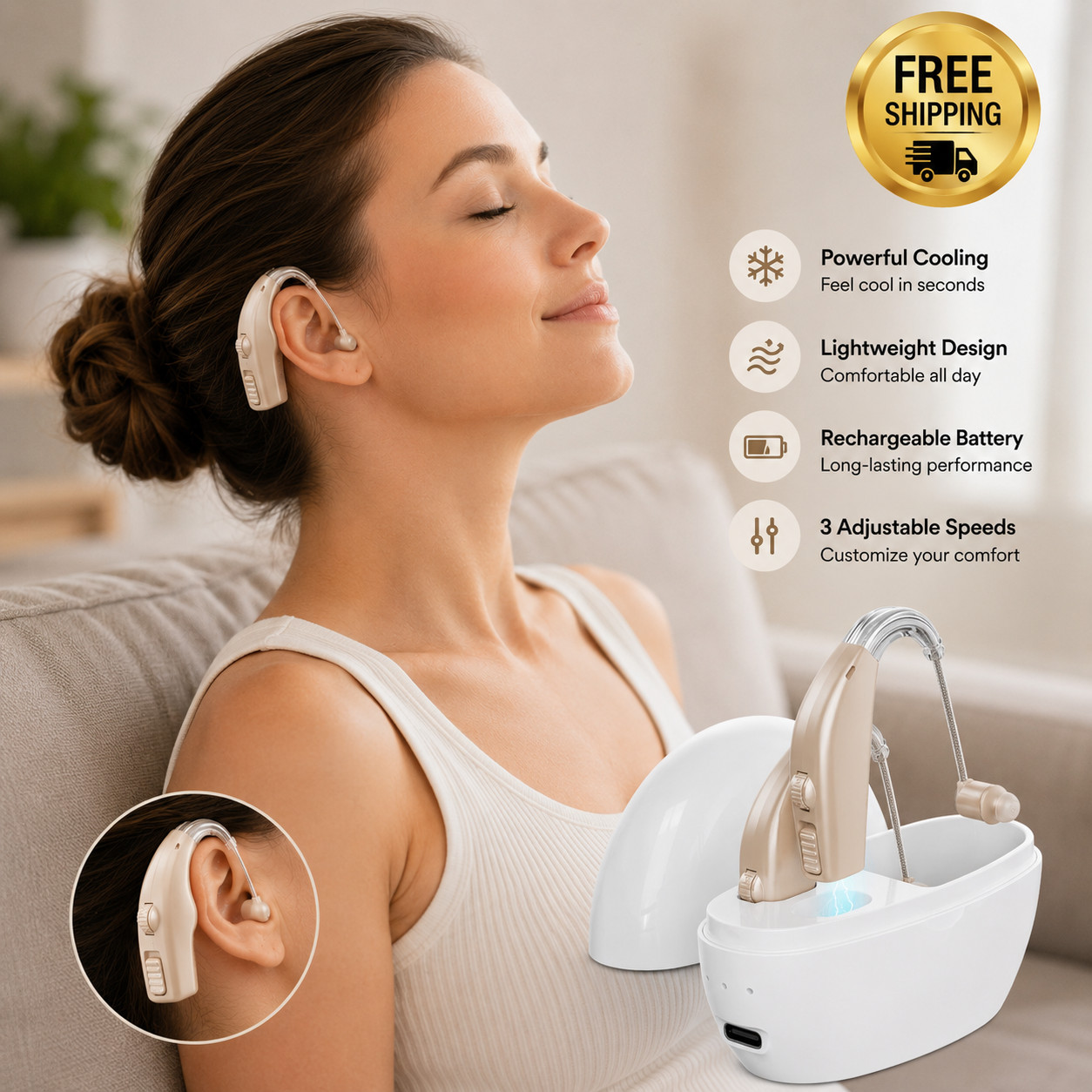 Hearing Aids Hearing Amplifiers for Seniors Rechargeable with Noise Cancelling