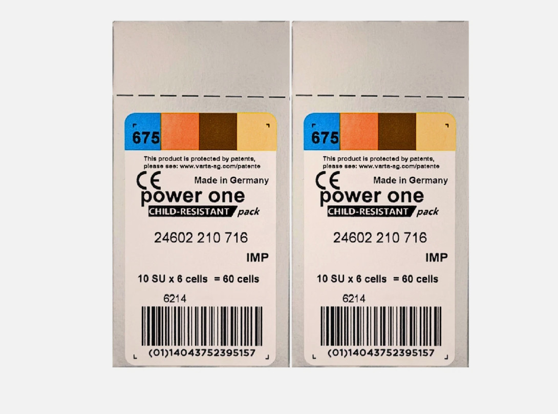 Powerone Implant Plus p675 iMP Size 675 Zinc-Air Hearing Aid Batteries 120 Pack