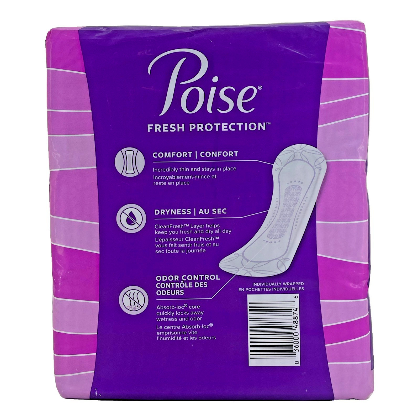 Poise Fresh Protection Daily Liners Very Light Regular Absorbency 87 Count 3 Pk
