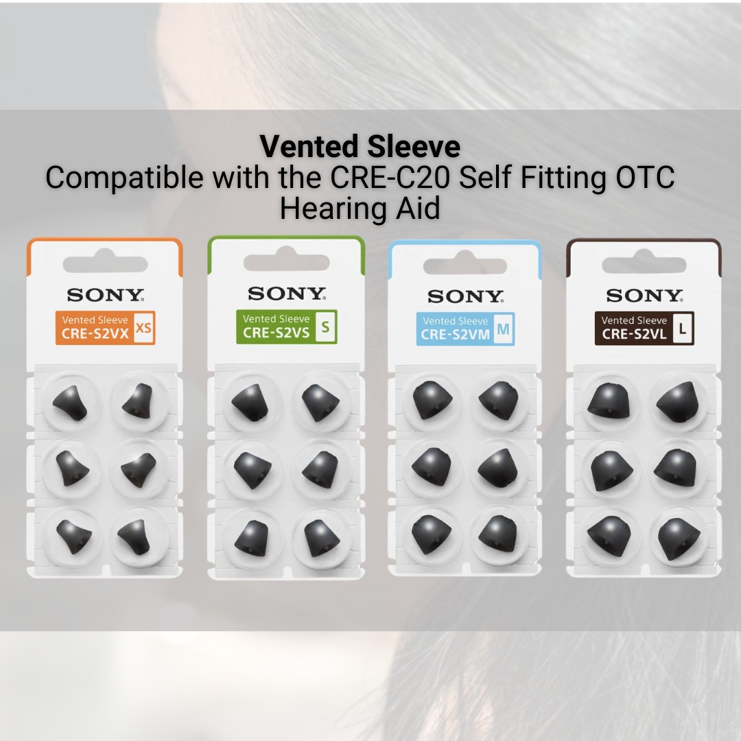Sony Vented Sleeve for CRE C20 12 Pair Set Extra Small Small Medium Large Bundle