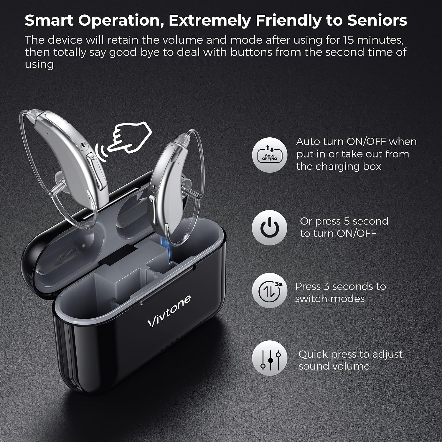 Vivtone Lucid508 Hearing Aids Rechargeable Seniors