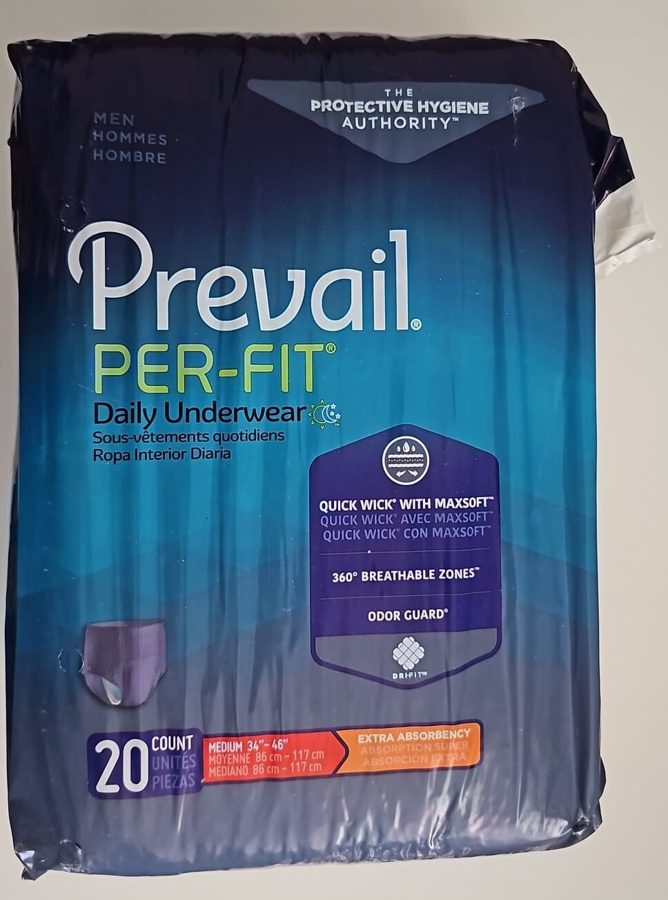 Lot of 2 Prevail NEW Adult Pull Up Diapers Disposable Underwear – 20ct. Medium