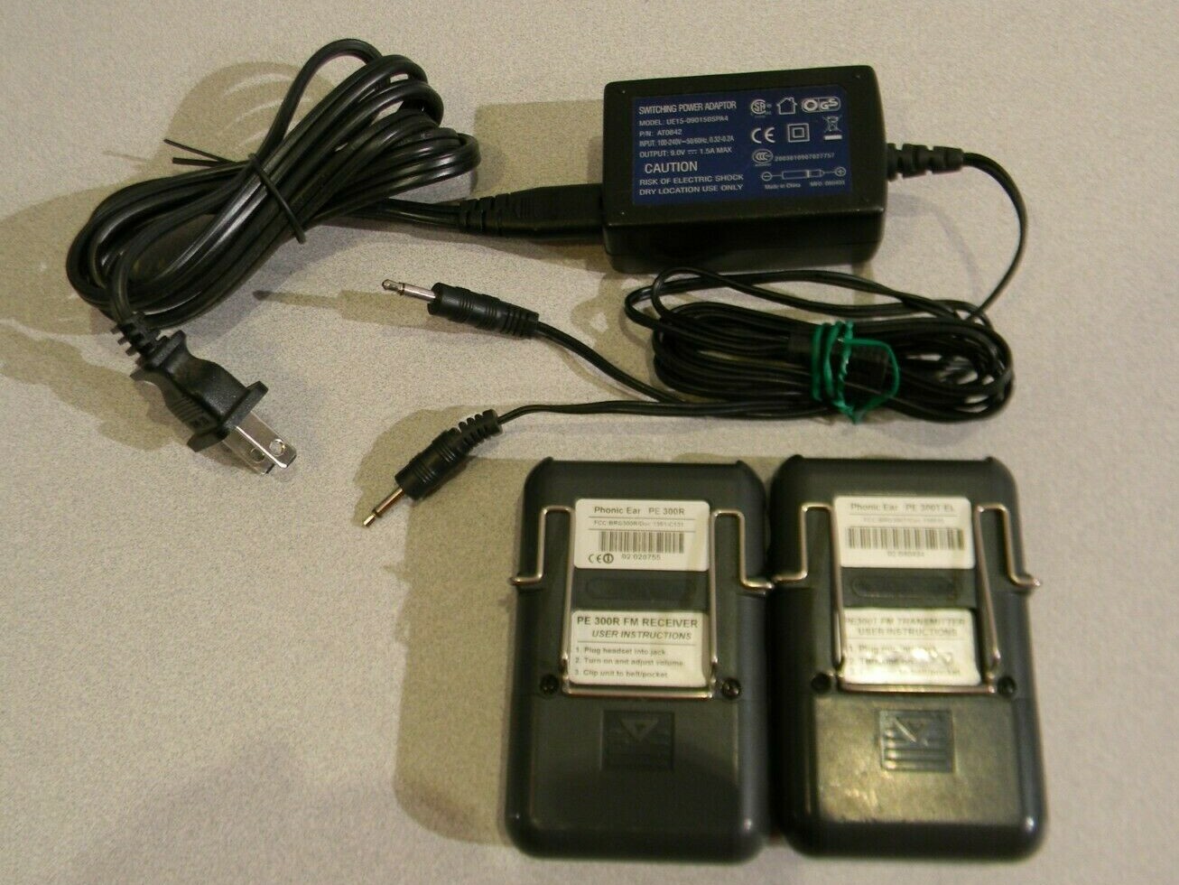 Phonic Ear Easy Listener PE 300R, 300T, FM Transmitter and Receiver w/ Charger