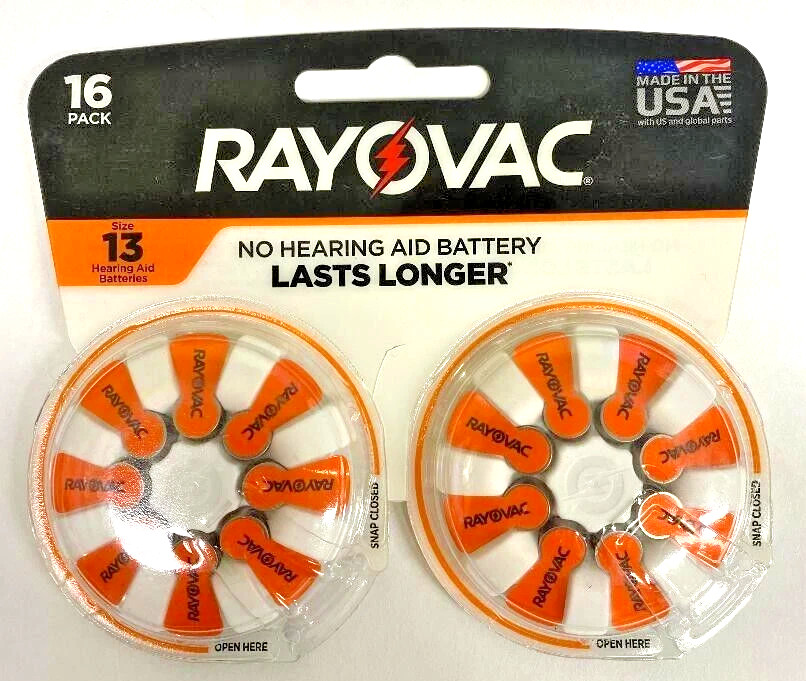 RAYOVAC 16 PACK NO HEARING AID BATTERY SIZE 13 BB 11-2024