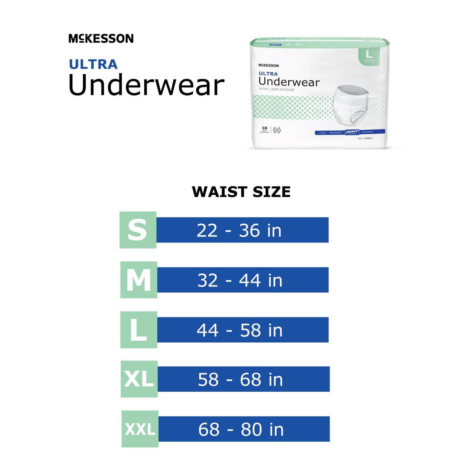 McKesson Adult Disposable Pull On Up Underwear Diapers S Heavy Absorbency 22 Ct