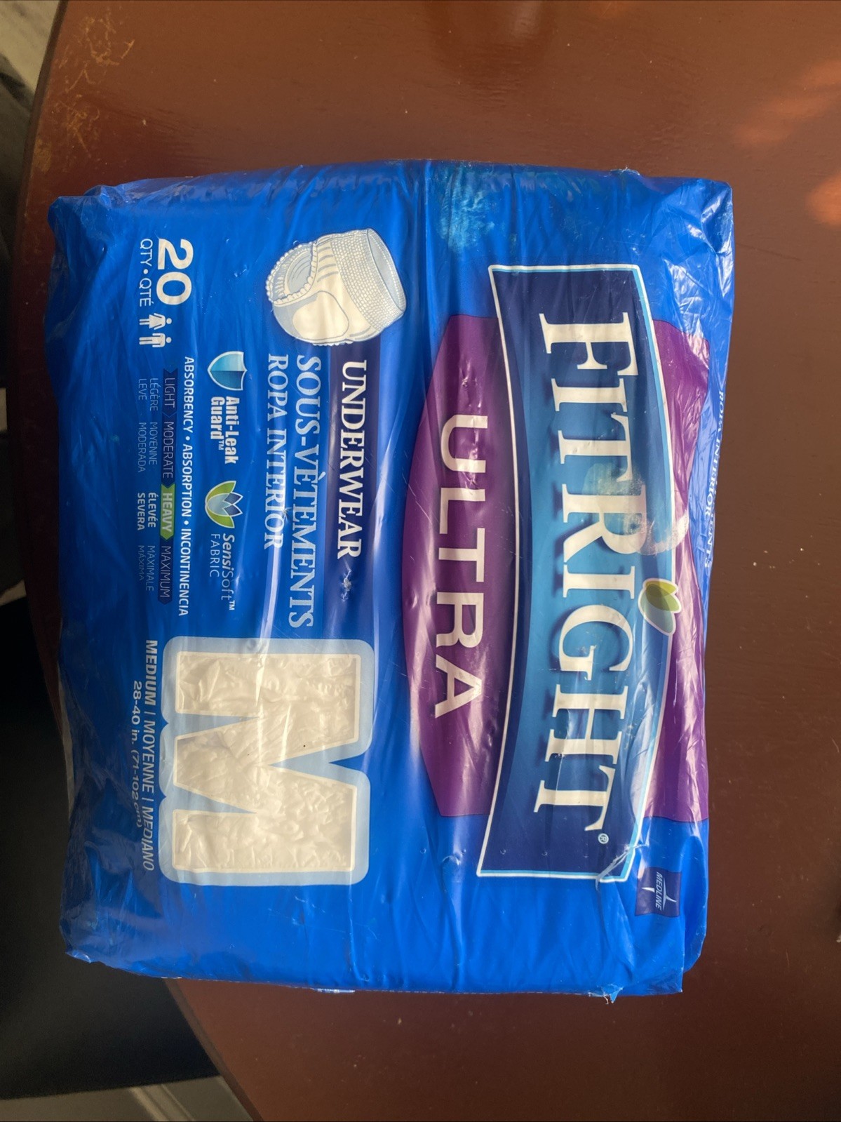 FitRight Ultra Protective Unisex Adult Underwear Diaper Medium 20 Count – NEW
