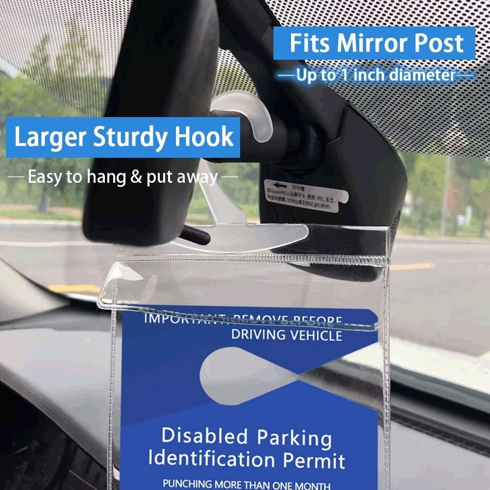 2 PCS Handicap Placard Holder for Auto, Ultra Transparent Handicapped Placard…