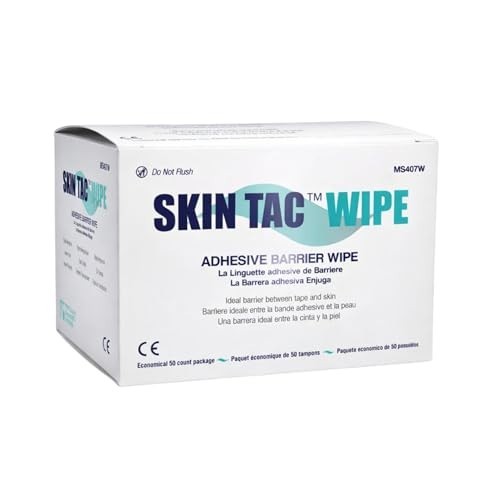 Skin Tac Adhesive Barrier Prep Wipes – Liquid, Latex-Free, Hypoallergenic, 50 Pa