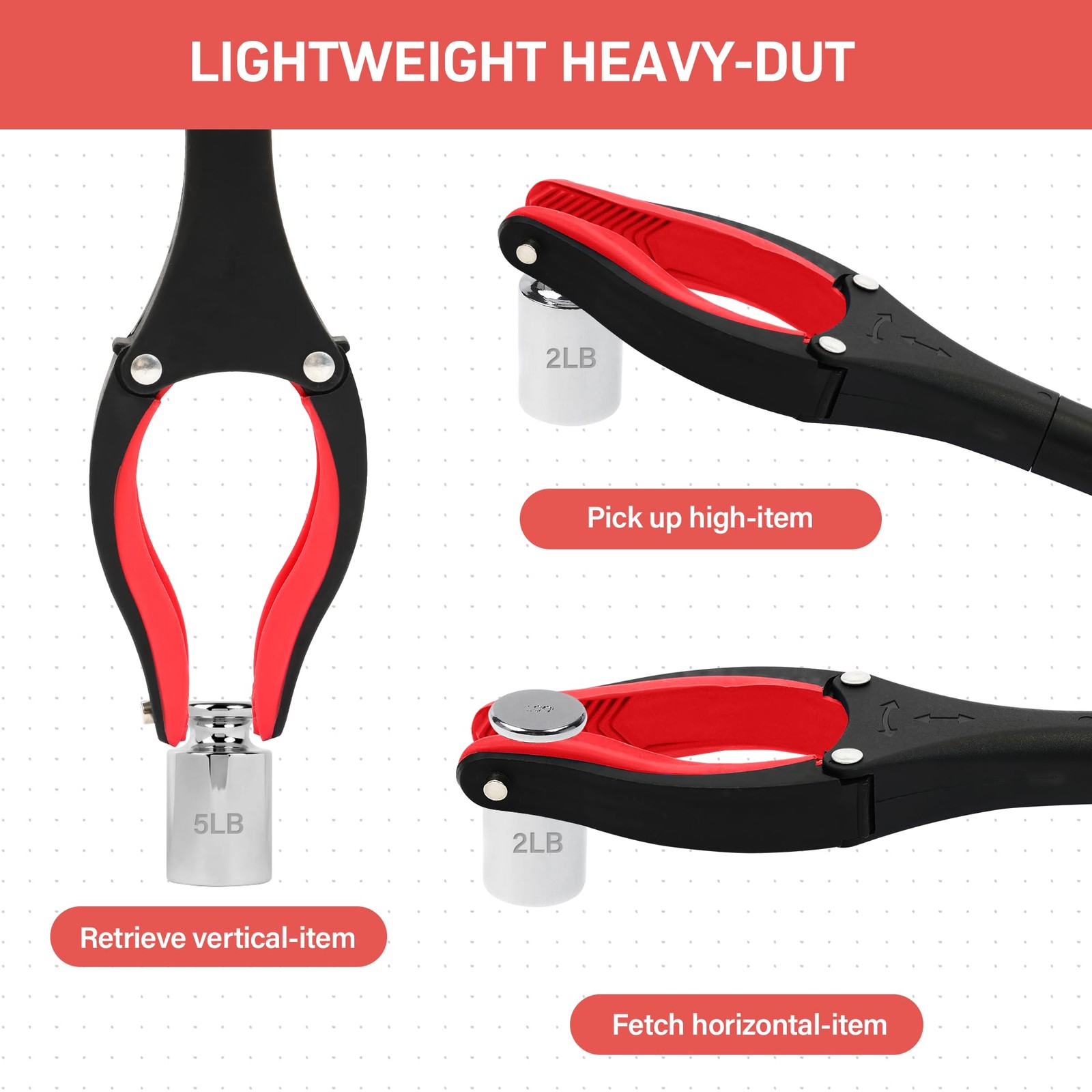 Grabber Reacher Tool – 2 Pack 32” Red (Pack of 2), 2)
