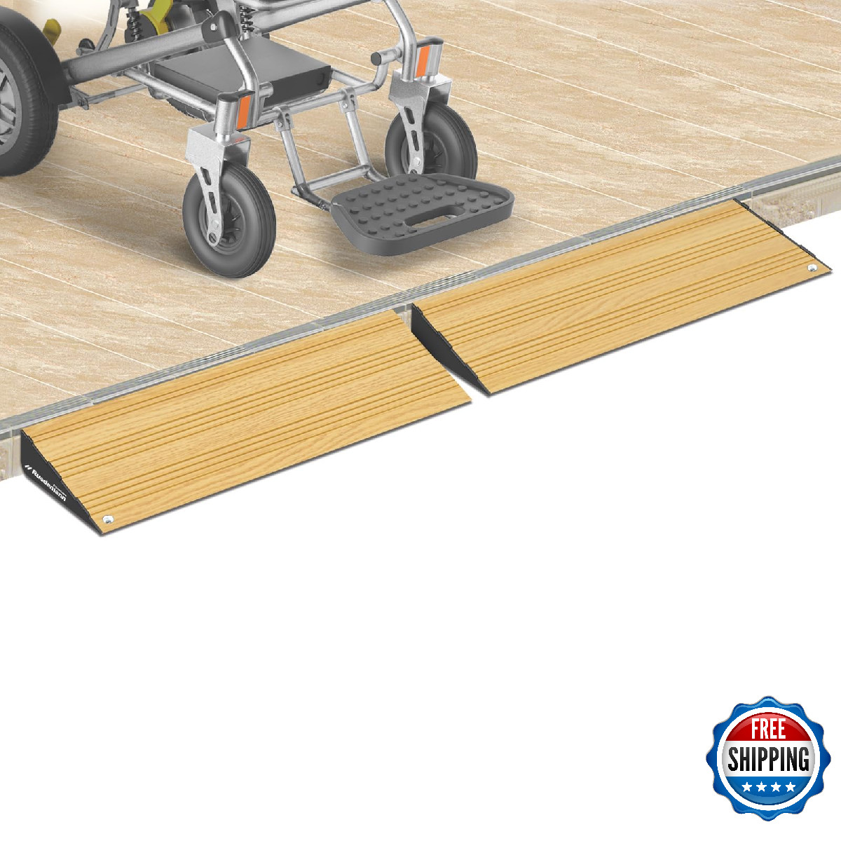 Ruedamann 1 Rise Modular Threshold Ramp For Doorways 2200 Lbs Capacity Aluminum