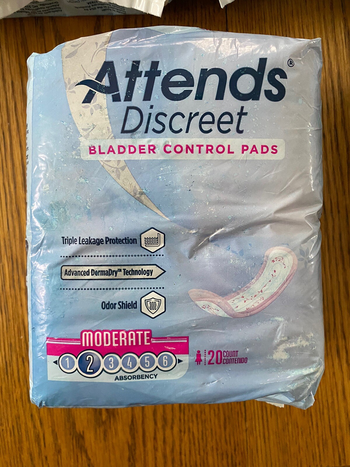 Attends Discreet Bladder Control Pads Moderate 100 Count 5 packs-New