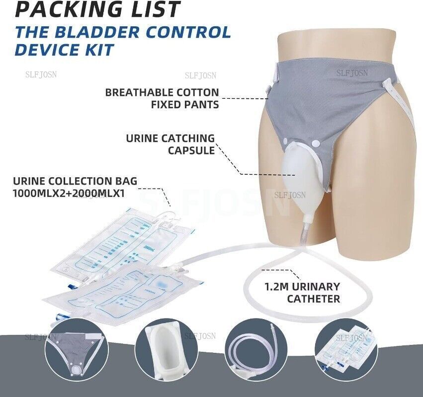 Male Famale Reusable Urine Bag Collector Portable Wearable Collection Grey