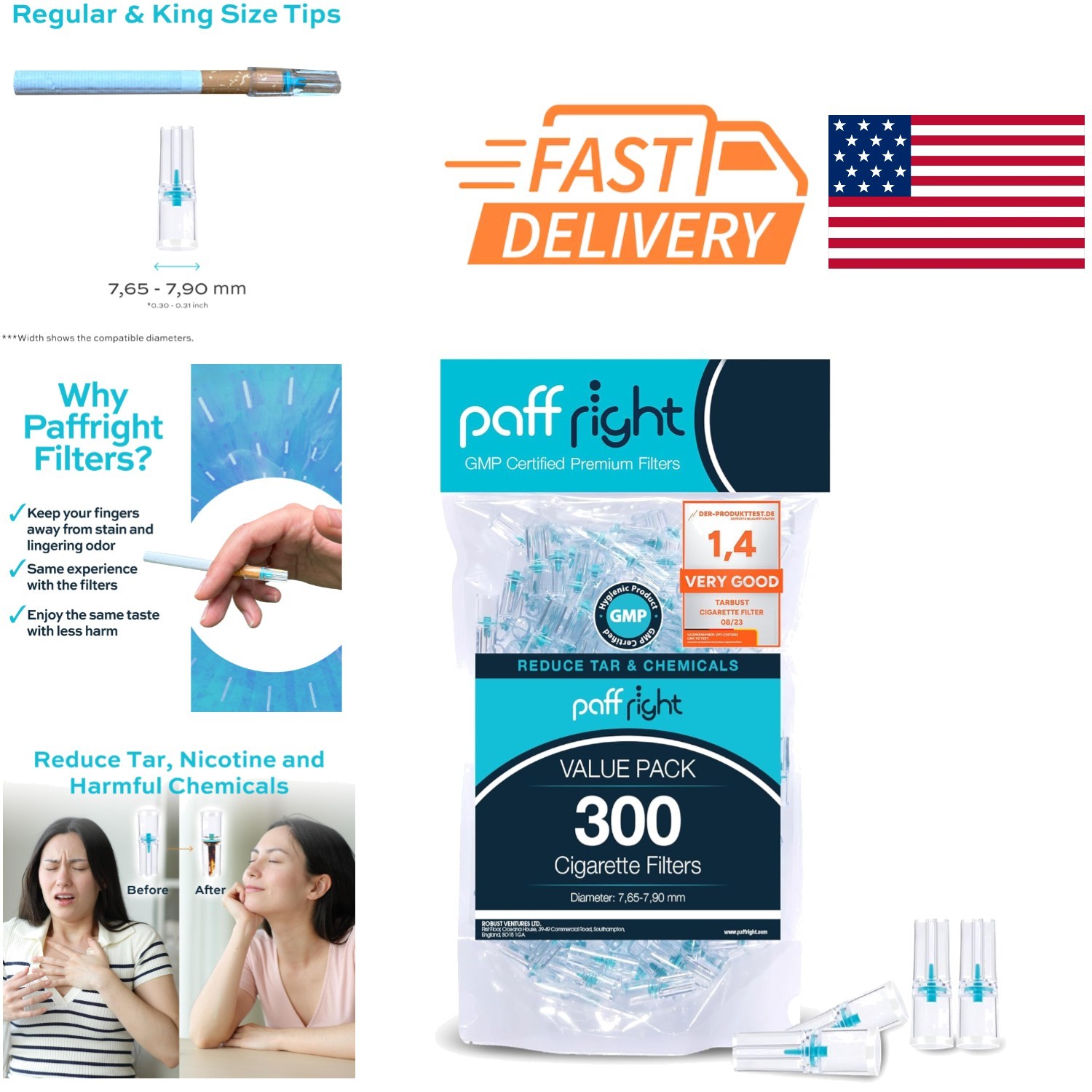 Disposable Filters 300 Count BPA Free Medical Raw Material 4 Hole Design