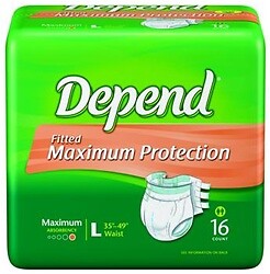 Adult Incontinent Brief Depend Tab Closure, Large / X-Large – 3 Packs of 16