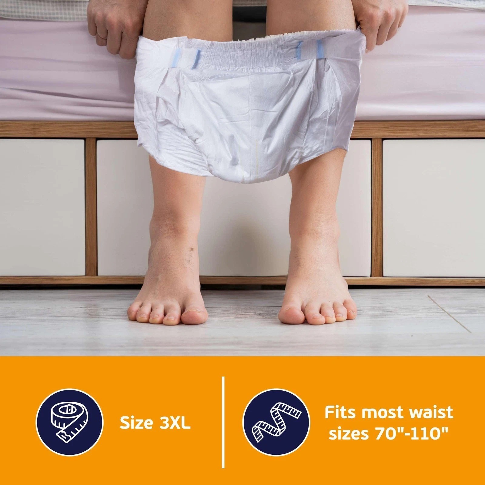3XL Adult Diapers for Women and Men – 8 Bariatric Disposable Briefs with Tabs…