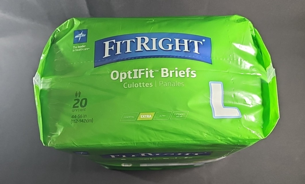 NIP FitRight OptIFit Briefs Adult Underwear, L, Pack of 20