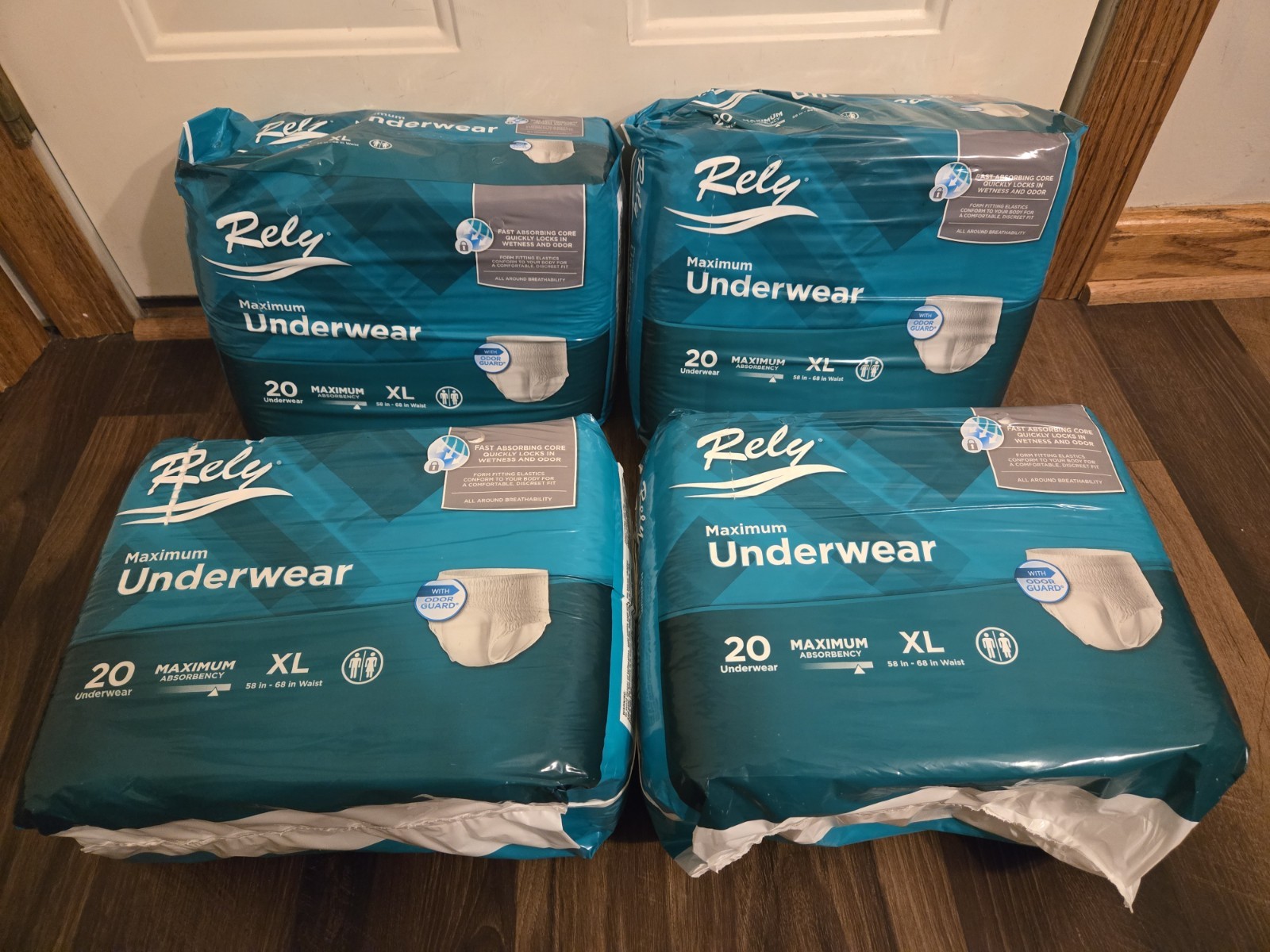 Rely Maximum Underwear Adult Size XL – Lot of 4 Packs