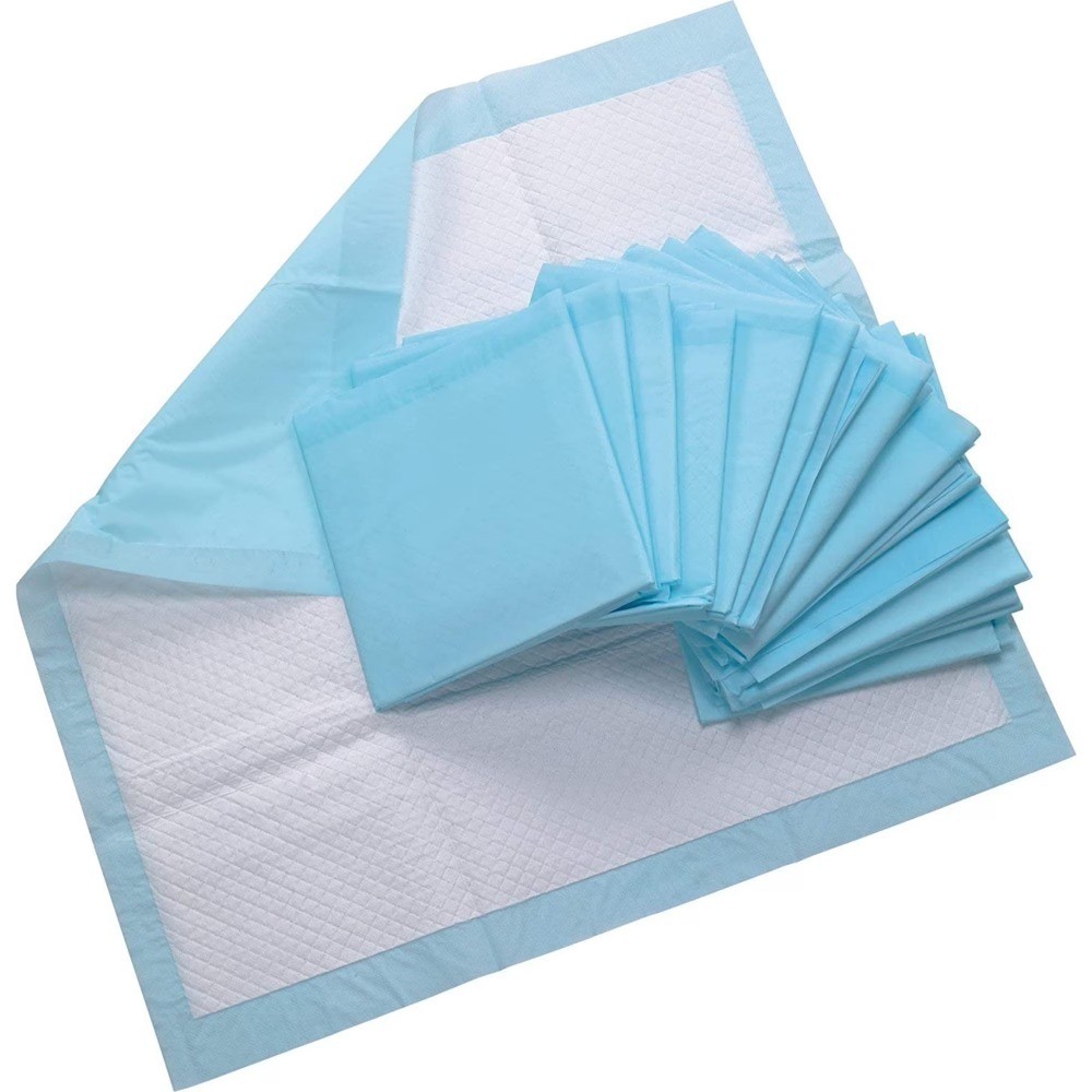 (Chux) Disposable Underpads Large 23 x 36, Waterproof Highly Absorbent Blue Bed