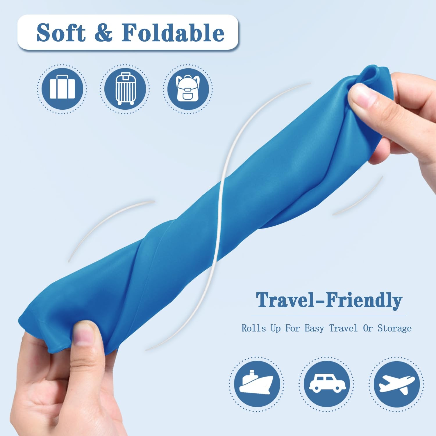 EpoBob Silicone Adult Bibs with Crumb Catcher, Washable One Size, Deepblue