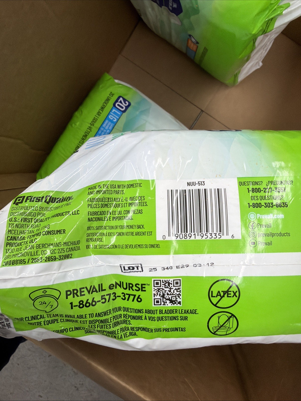 Prevail Nu-Fit Adult Unisex Daily Underwear/Diapers – Large – Pack of 60