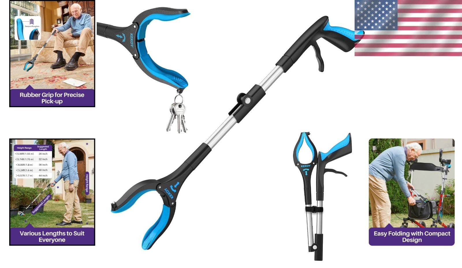 Ergonomic 26-Inch Reacher Grabber with 4-Inch Claw – Empower Your Independence