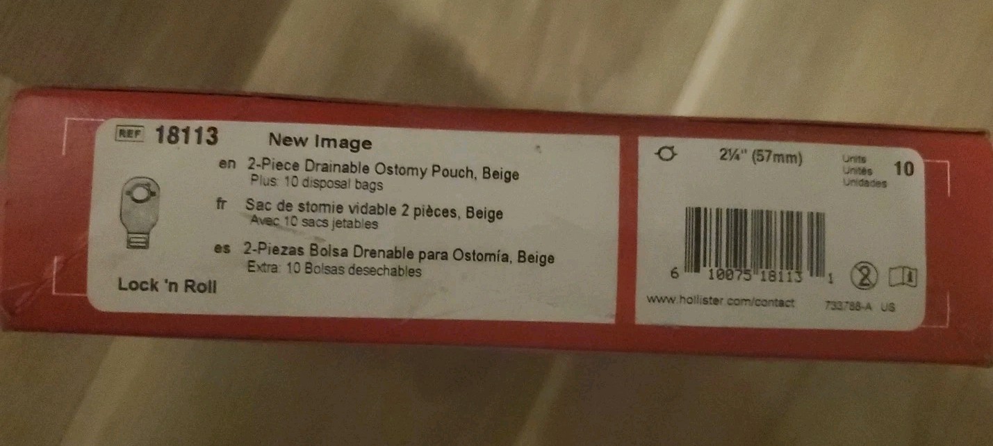 Hollister New Image Drainable 2pc Colostomy Pouch 2.25″ 57mm Flange 18113 10pk