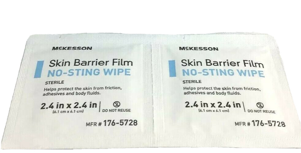 75 McKesson 176-5728 Skin Barrier No-Sting Wipes, Exp. 7/24-26