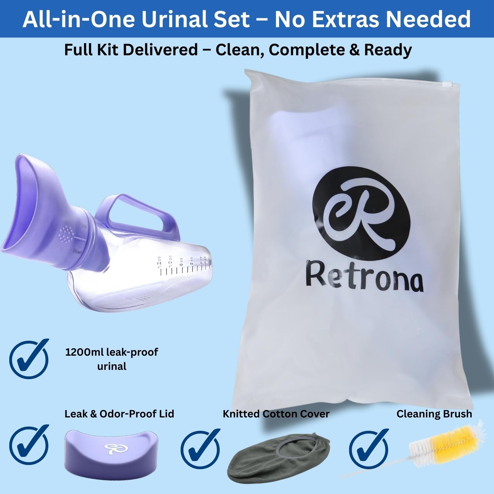 Portable Urinals for Women, 1200ml Nightglow Female Urinal with Upgraded Soft…