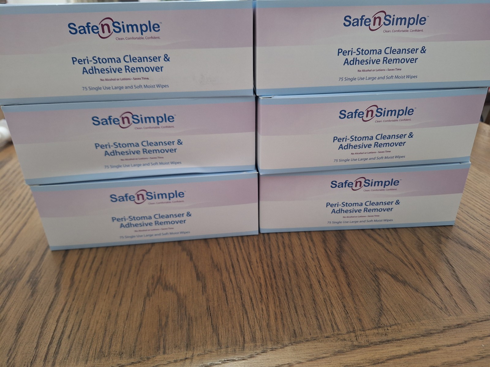 SAFE N SIMPLE PERI-STOMA CLEANSER & ADHESIVE REMOVER 75 WIPES SNS00575 6 BOXES