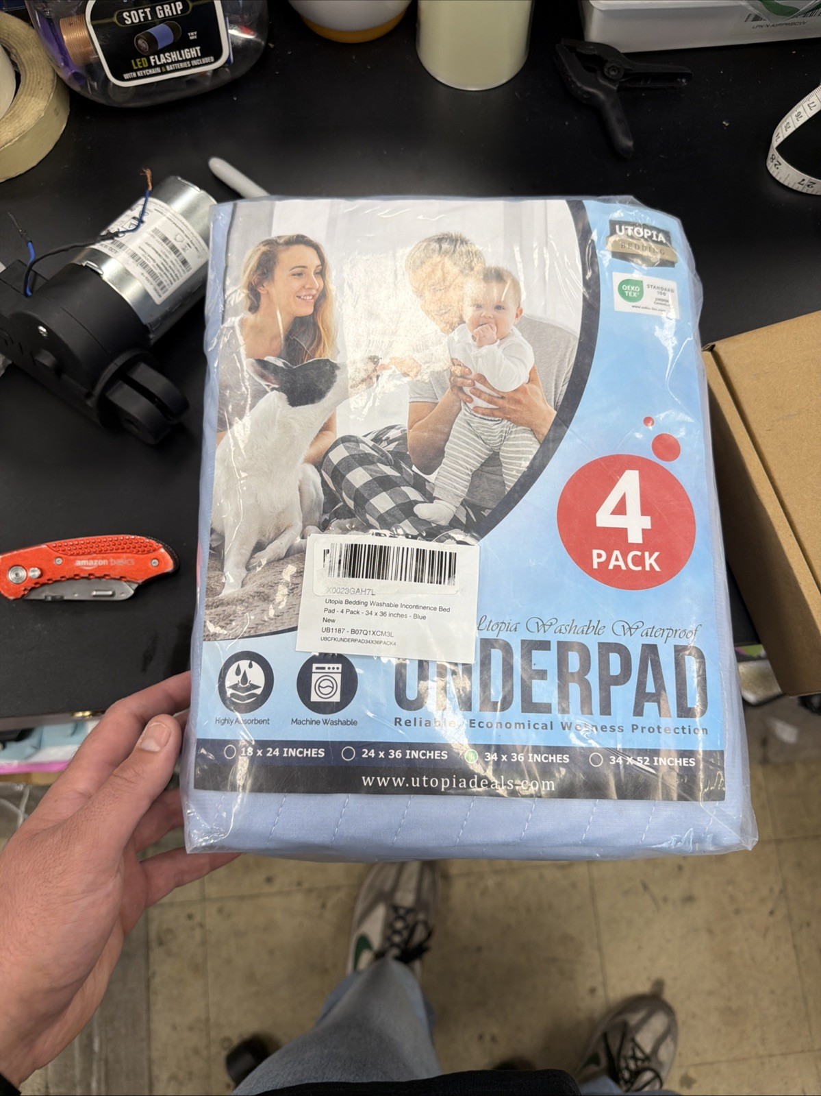 H-9. Utopia 34× 36 Inc 4 Pack Bed Washable Waterprpof Under Pads Sealed Packaged