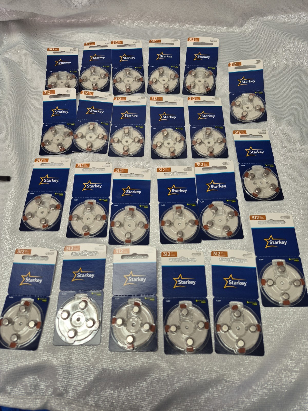Lot Of 23 Pack-STARKEY 4-pack 1.45V Hearing Aid Batteries Size 312 Date Jul 2027