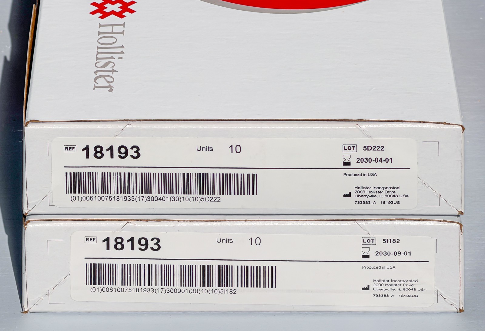 2 Boxes of 10 Hollister 18193 Drainable Ostomy Pouch w/Filter, 2-1/4″ Exp 2030