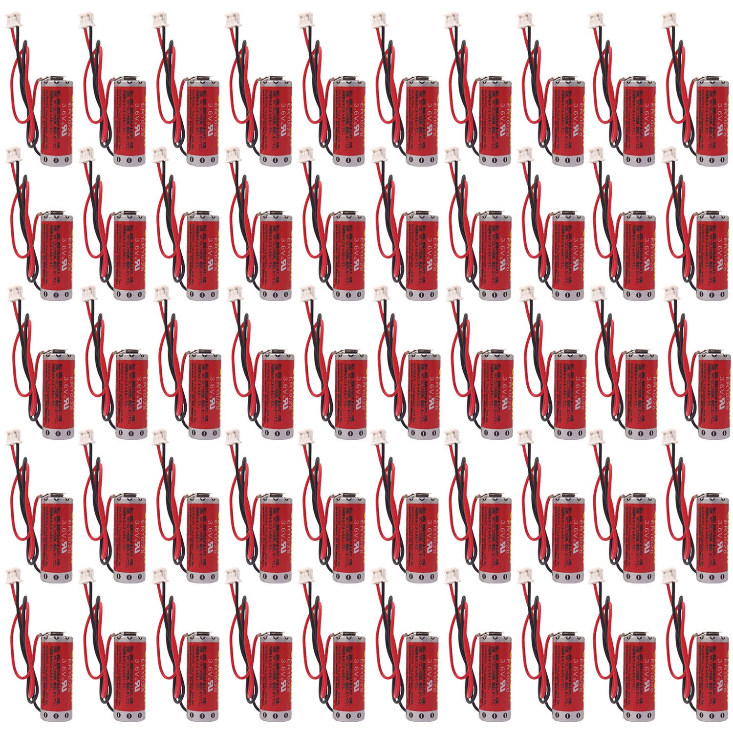50x 3.6V 800mAh ER10/28 ER10280 Lithium Battery w/Plug for Mitsubishi FX2NC-32BL