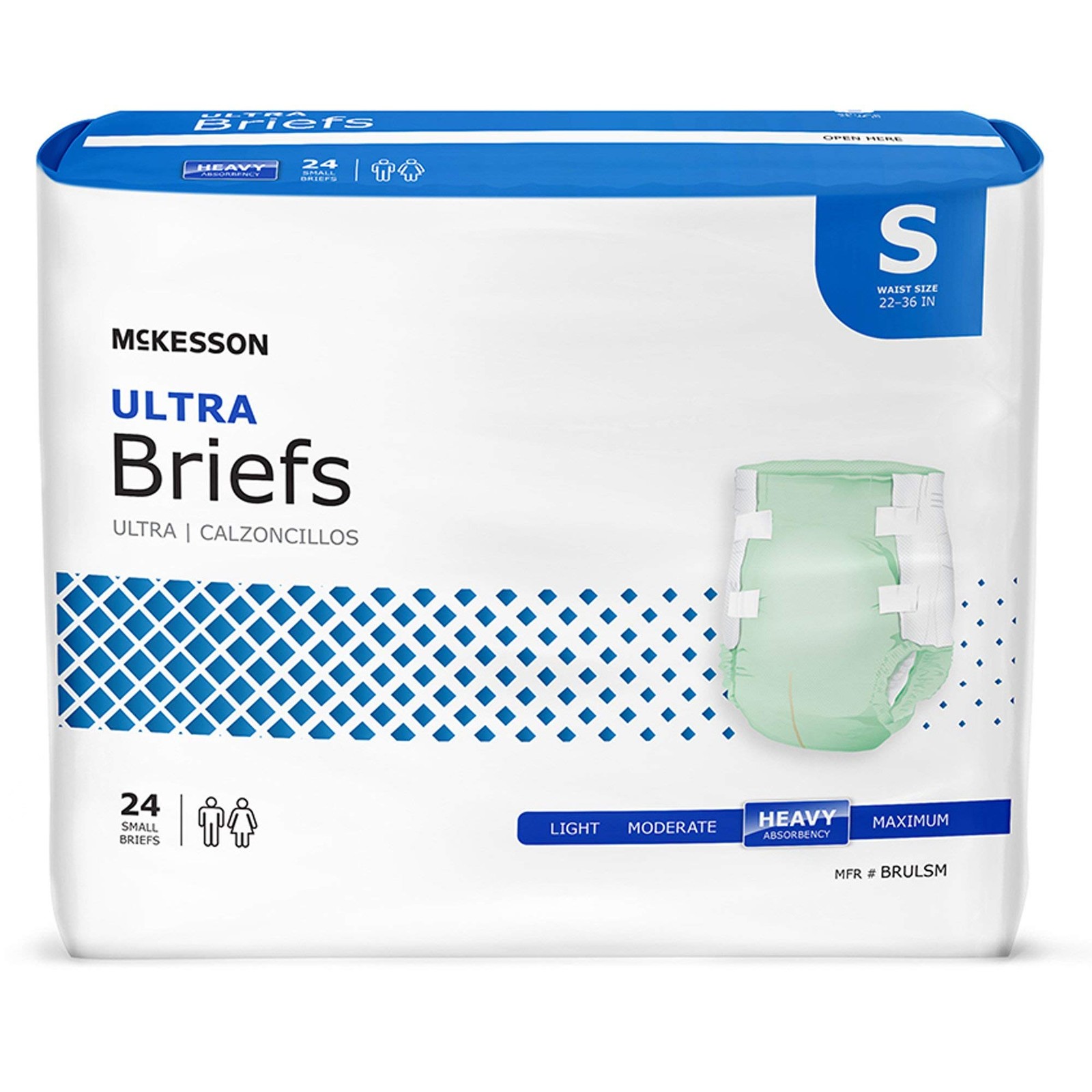McKesson Ultra Briefs, [96 Count], Small, 22-36 in. Incontinence Green