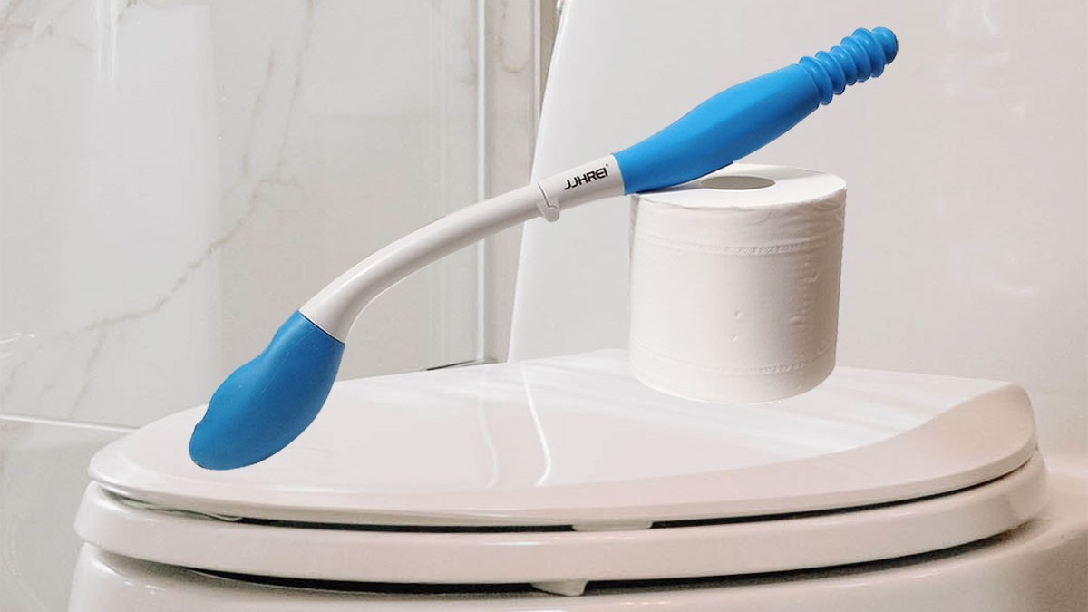 Foldable Long Reach Toilet Wipe Aid 15.75 Inch Comfort Self Wipe Wand Ergonomic