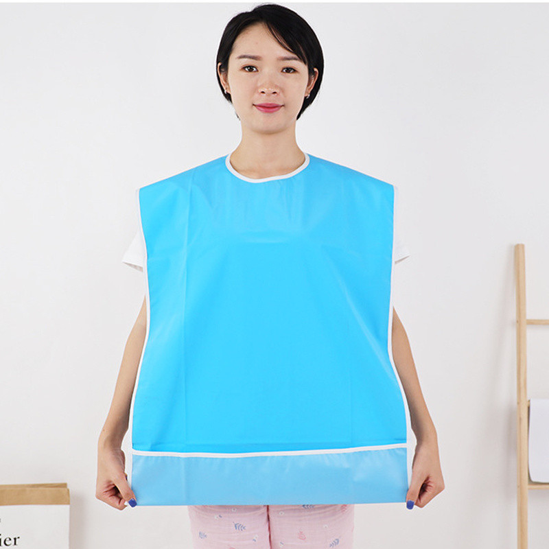 1PC Adult Mealtime Bib Protector Patient Disability Dining Aid Waterproof
