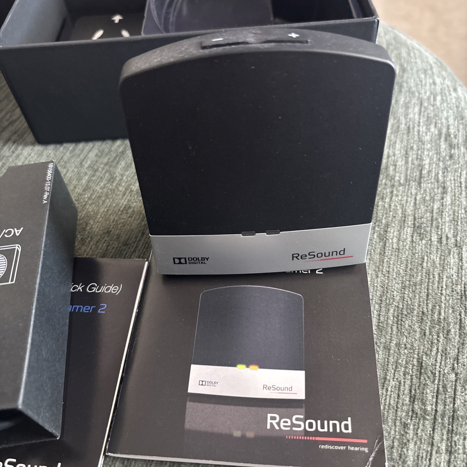 ReSound Unite TV Streamer 2 Hearing Aid Audio Accessory Dolby Digital in box